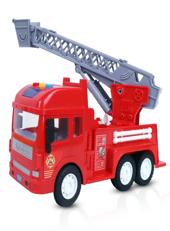 Toyshine 12 inches Oversized Friction Fire Station Rescue Truck Construction Vehicle Toy for Kids, Red- B - Image 1